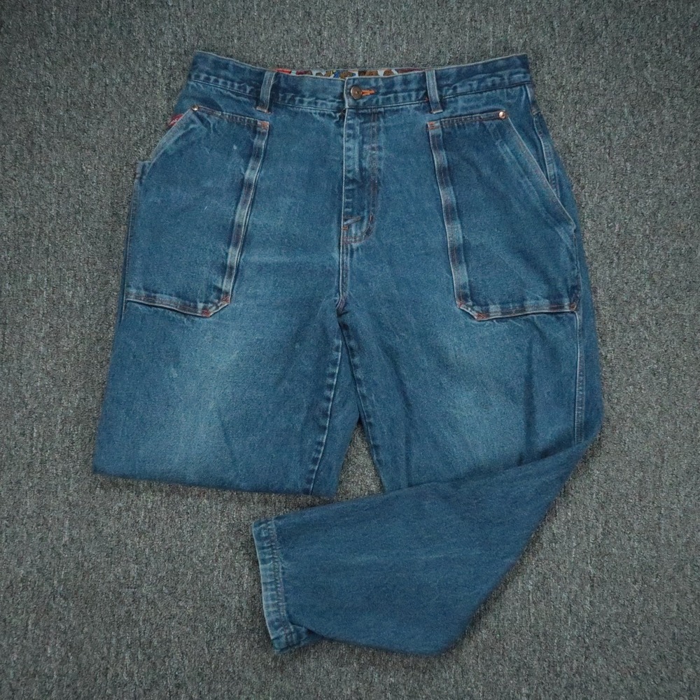 VINTAGE FUBU Jeans Mens 38x30 Blue Fat Albert Platinum Loose Baggy Y2K 90s